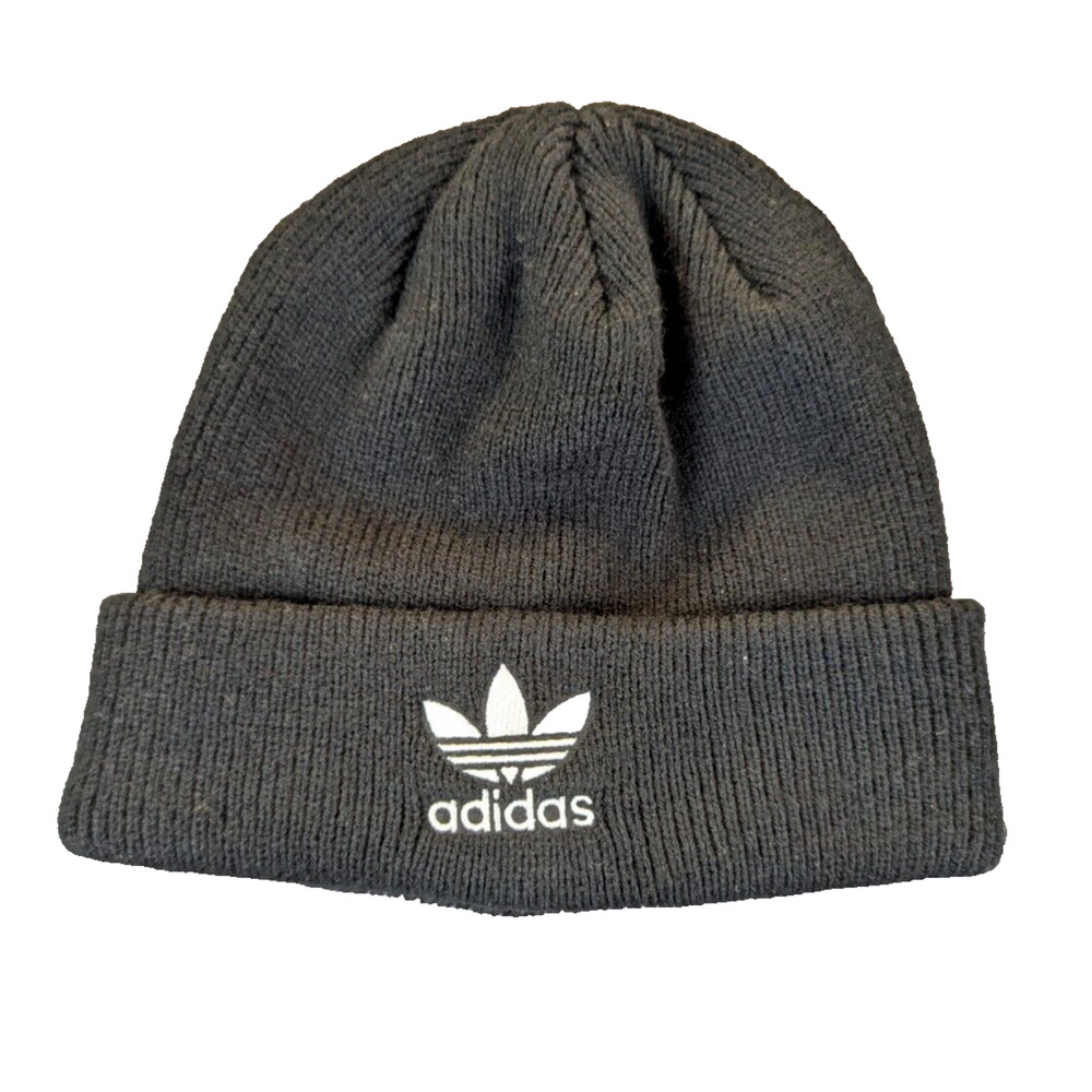 Adidas Beanie One size Black Trefoil Classic Fit Casual Knit Winter Cap